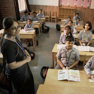 A view of the classroom environment at MBIS, fostering learning and collaboration among students.